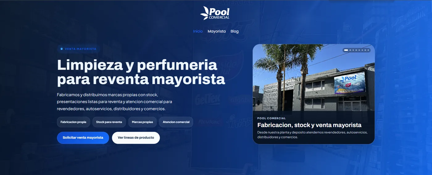 Sitio comercial de Pool Comercial desarrollado por LINKA